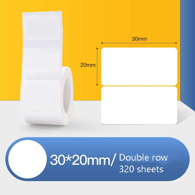 Thermal Label Paper Self-Adhesive Paper Fixed Asset Food Clothing Tag Price Tag for NIIMBOT B11 / B3S, Size: 45x15mm 400 Sheets, 30x20mm 320 Sheets, 30x30mm 230 Sheets, 30x40mm 180 Sheets, 40x20mm 320 Sheets, 40x30mm 230 Sheets, 40x80mm 95 Sheets      ... 30x20mm 320 Sheets