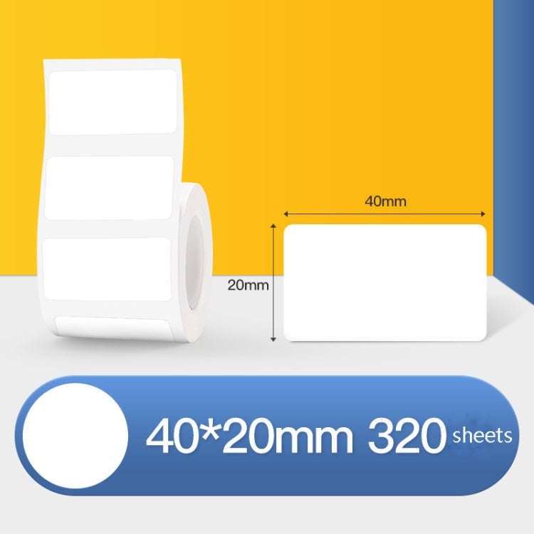 Thermal Label Paper Self-Adhesive Paper Fixed Asset Food Clothing Tag Price Tag for NIIMBOT B11 / B3S, Size: 45x15mm 400 Sheets, 30x20mm 320 Sheets, 30x30mm 230 Sheets, 30x40mm 180 Sheets, 40x20mm 320 Sheets, 40x30mm 230 Sheets, 40x80mm 95 Sheets... –... 40x20mm 320 Sheets