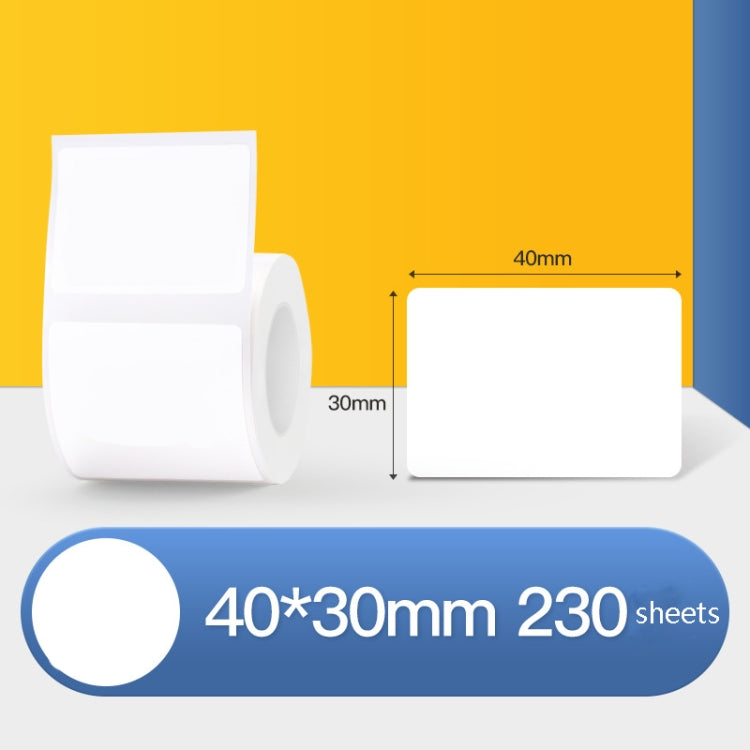 Thermal Label Paper Self-Adhesive Paper Fixed Asset Food Clothing Tag Price Tag for NIIMBOT B11 / B3S, Size: 45x15mm 400 Sheets, 30x20mm 320 Sheets, 30x30mm 230 Sheets, 30x40mm 180 Sheets, 40x20mm 320 Sheets, 40x30mm 230 Sheets, 40x80mm 95 Sheets... –... 40x30mm 230 Sheets