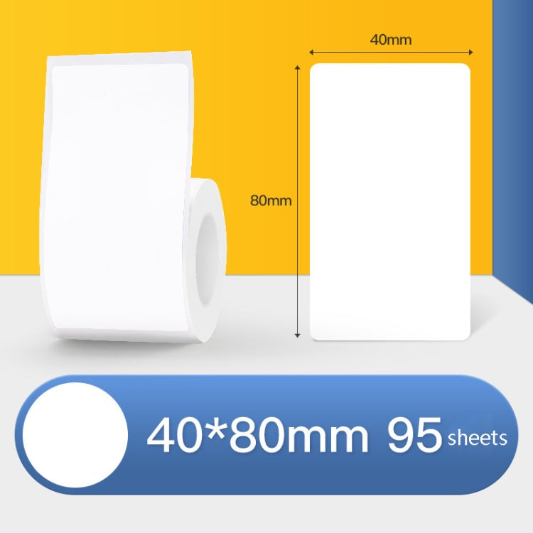 Thermal Label Paper Self-Adhesive Paper Fixed Asset Food Clothing Tag Price Tag for NIIMBOT B11 / B3S, Size: 45x15mm 400 Sheets, 30x20mm 320 Sheets, 30x30mm 230 Sheets, 30x40mm 180 Sheets, 40x20mm 320 Sheets, 40x30mm 230 Sheets, 40x80mm 95 Sheets... –... 40x80mm 95 Sheets