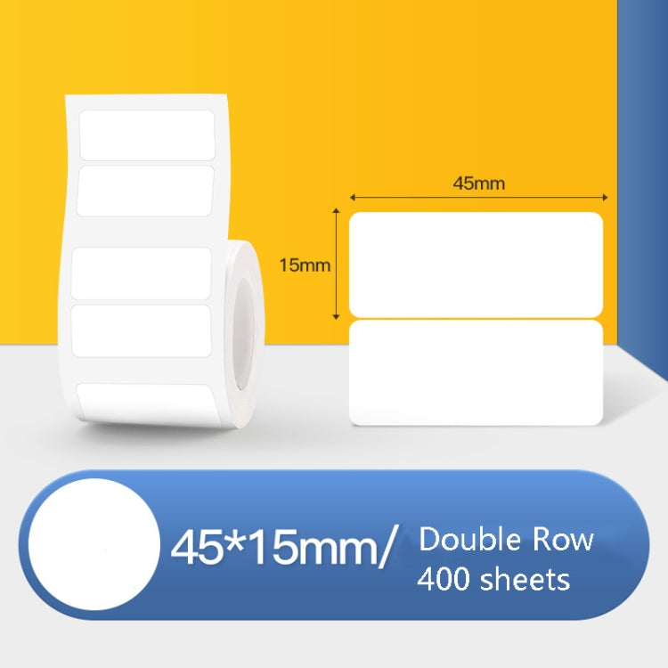 Thermal Label Paper Self-Adhesive Paper Fixed Asset Food Clothing Tag Price Tag for NIIMBOT B11 / B3S, Size: 45x15mm 400 Sheets, 30x20mm 320 Sheets, 30x30mm 230 Sheets, 30x40mm 180 Sheets, 40x20mm 320 Sheets, 40x30mm 230 Sheets, 40x80mm 95 Sheets... –... 45x15mm 460 Sheets