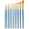 ZHU TING 10 in 1 Pearl Rod Nylon Hair Combination Brush Oil Paint Brush, Blue Rods, Purple Rods, Black Rods Blue Rods