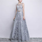 Banquet Lace Sleeveless Long Party Formal Gown, XS, S, M, L, XL, XXL, XXXL