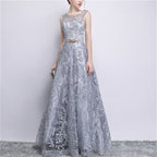 Banquet Lace Sleeveless Long Party Formal Gown, XS, S, M, L, XL, XXL, XXXL