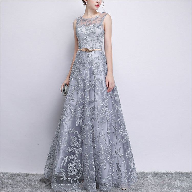 Banquet Lace Sleeveless Long Party Formal Gown, XS, S, M, L, XL, XXL, XXXL