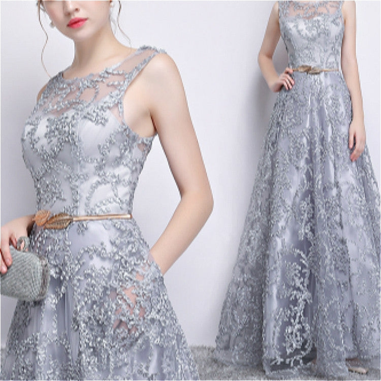 Banquet Lace Sleeveless Long Party Formal Gown, XS, S, M, L, XL, XXL, XXXL
