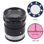 8 LED Lights 3 Groups Of Optical Glass HD With Scale 10 Times Magnifying Glass, Complex Scale Board, Cross Scale Board
