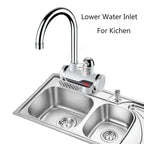 Kitchen Instant Electric Hot Water Faucet Hot & Cold Water Heater EU Plug, Lamp Display Lower Water Inlet, Lamp Display Side Water Inlet, Lamp Display Leakage Protection Lower Water Inlet, Lamp Shows Leakage Protection Side Water Inlet                 ...