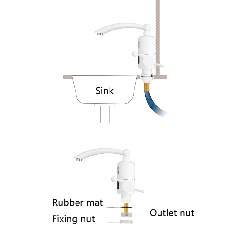 Digital Display Electric Heating Faucet Instant Hot Water Heater EU Plug, Digital Display Horizontal Tube, Digital Display Elbow, Digital Horizontal Tube With Leakage Protection, Digital Elbow With Leakage Protection, Lamp Display Elbow                ...