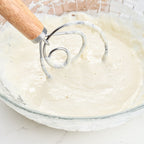 2 PCS 13 Inch Oak Handle Flour Mixer Dough Stainless Steel Mixing Rod Coil Whisk, Single Circle Agitator, Double Circle Agitator, Three Circle Agitator
