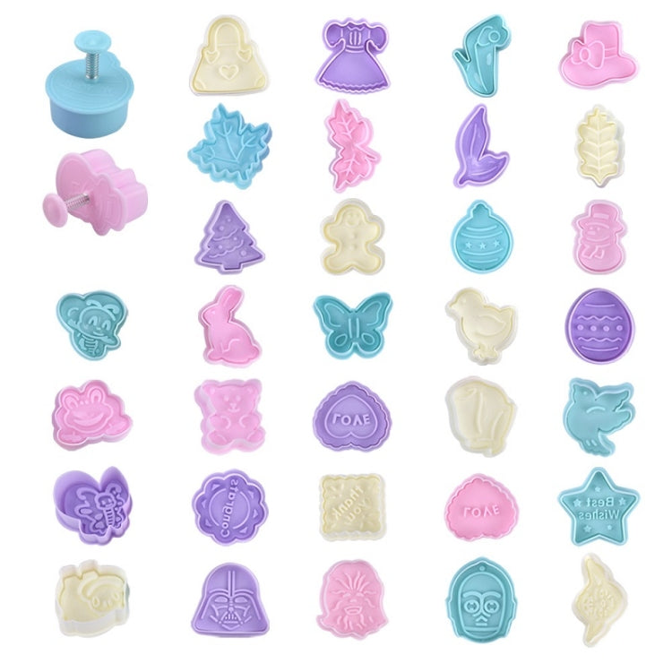 4 in 1 Three-Dimensional Fondant Biscuit Embossing Mold Push-Type Cake Mold Random Style Delivery, Push-Type Cake Mold – Durable Build, Easy to Use