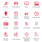 Portable Bluetooth Touch Screen MP3 Player Recorder E-Book, 4GB, 8GB, 16GB, 32GB