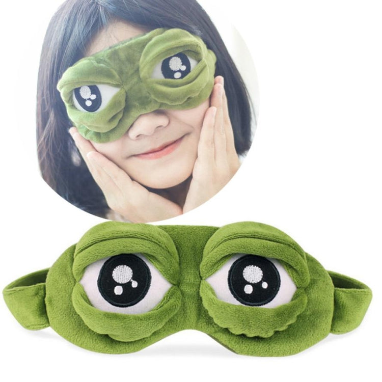Cute Eyes Plush3D Frog Shade Cover Sleeping Rest Travel Eye Mask with Ice Bag Default Title