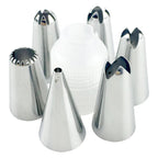 8 PCS/Set 6 Stainless Steel Nozzle Set DIY Cake Decorating Tools Silicone with EVA Cream Pastry Bag, 8 PCS/Set Cake Decorating Tools