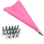 2 Sets Reusable Silicone Pastry Bag Cake Decorating Tools with 16 Nozzles Tips