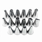 2 Sets Reusable Silicone Pastry Bag Cake Decorating Tools with 16 Nozzles Tips