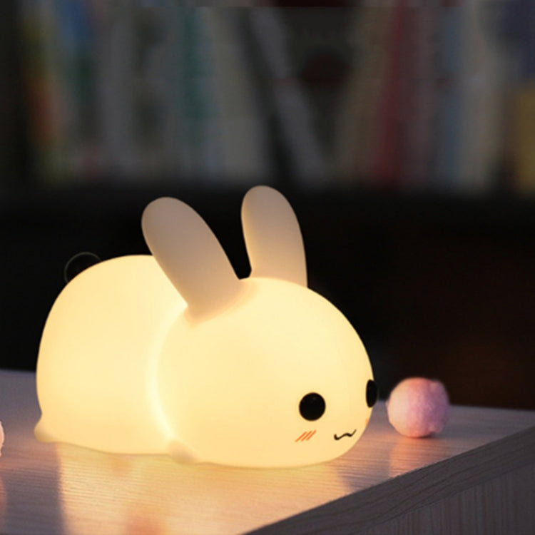 Silicone Rabbit LED Night Light USB Charging Dual-Tone Light Pat Light Default Title
