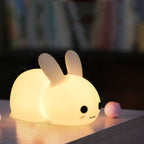 Silicone Rabbit LED Night Light USB Charging Dual-Tone Light Pat Light Default Title