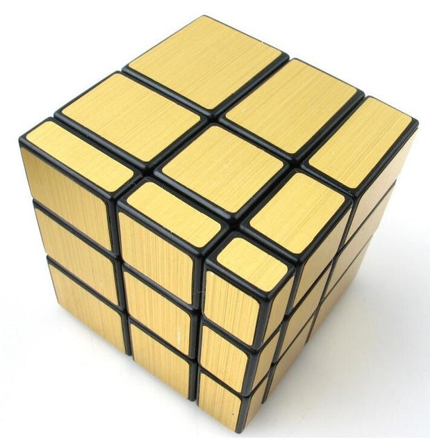 Mirror Bright and Smooth Rubik Cube Children Educational Toys Black Bottomed Gold