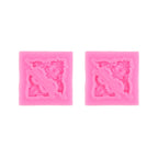2 PCS Fondant Cake Silicone Mold Hollow Embossed Border Frame Retro Photo Frame Mould 6th 17-154