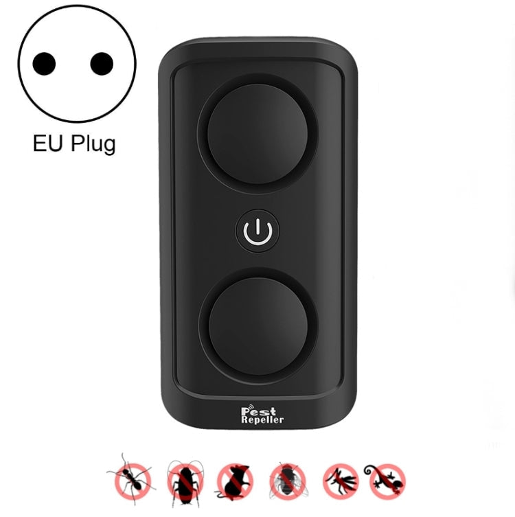 BG302 Dual-Speaker Intelligent Frequency Conversion Mosquito Repellent Ultrasonic Insect Repellent, US Plug 110V, EU Plug 220V – Magnetic EU Plug 220V Black