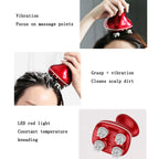 Head Scalp Massager Electric Beauty Instrument Multifunctional Kneading Vibration Physiotherapy Instrument, White, Red, Blue – Waterproof