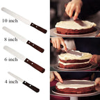 Wooden Handle Spatula Baking Stainless Steel Cake Straight Knife – Non-slip