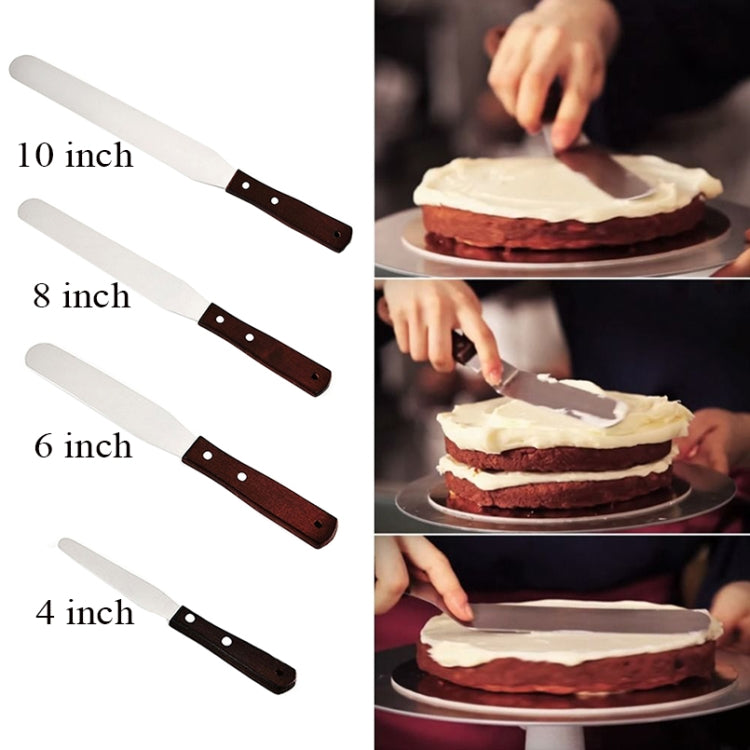 Wooden Handle Spatula Baking Stainless Steel Cake Straight Knife – Non-slip