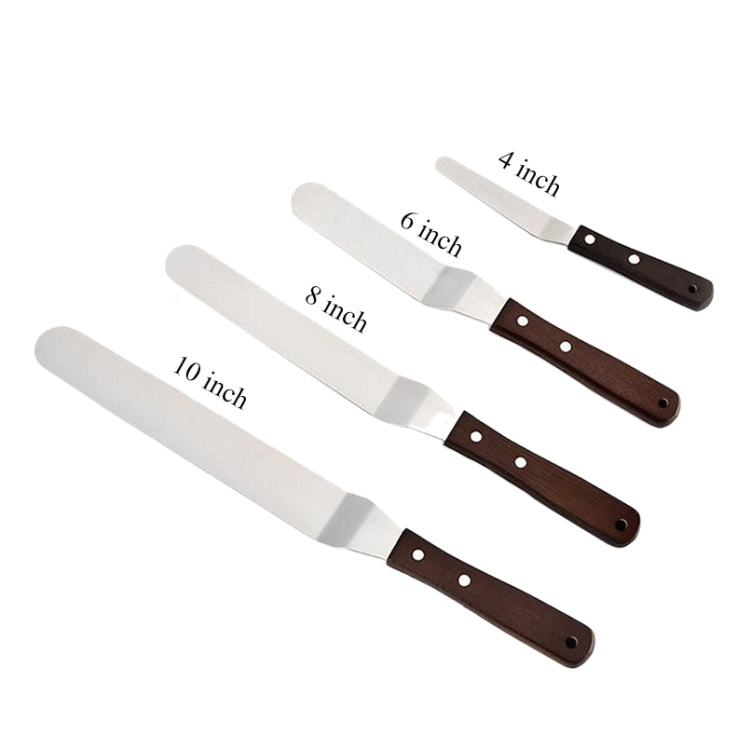 Wooden Handle Spatula Baking Stainless Steel Cake Straight Knife – Non-slip