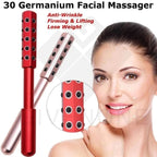 30 Germanium Massage Beauty Stick Roller V-shaped Beauty Instrument Facial Massager Random Colour Delivery, 30 Germanium – Aluminum Alloy