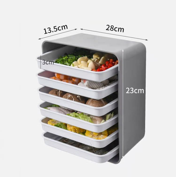 6-Layer Wall-Mounted Hot Pot Tray Kitchen Household Preparation Dishes Free Perforation Rectangular Side Dishes, Gray Frame+ White Plate, Blue Frame + Yellow Plate – Durable Build, Easy to Use