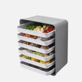6-Layer Wall-Mounted Hot Pot Tray Kitchen Household Preparation Dishes Free Perforation Rectangular Side Dishes, Gray Frame+ White Plate, Blue Frame + Yellow Plate – Durable Build, Easy to Use Gray Frame+ White Plate