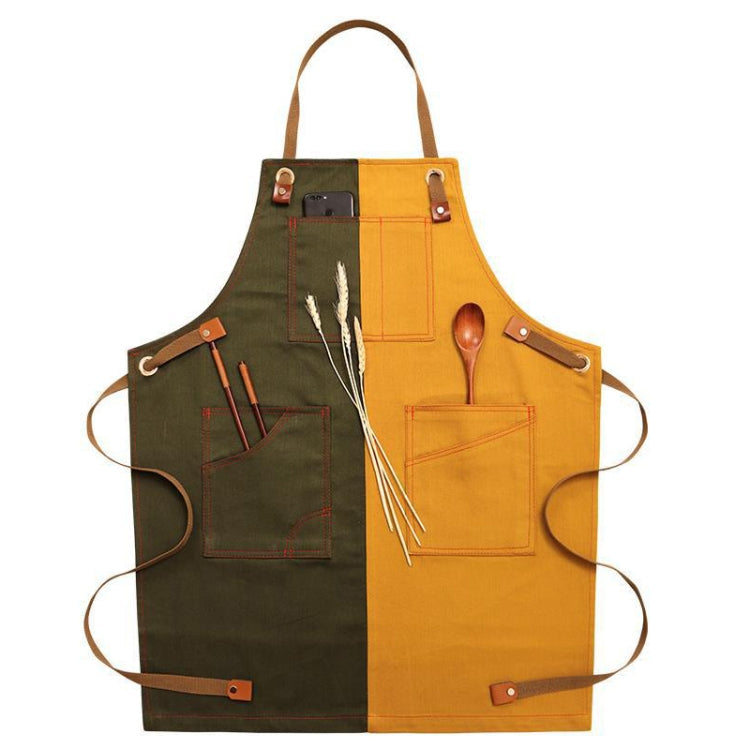 Household Denim Apron Barista Floral Tea Shop Barber Work Clothes, Adult Version, for Children 47cm, for Children 57cm – Durable Build, Easy to Use for Children 57cm Double Color
