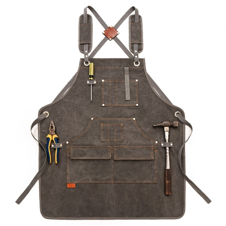 Canvas Apron Barber Roasting Cafe Gardening Woodworking Men And Women Work Clothes, Adult Models, For Children 47cm, For Children 57cm Adult Models Gray