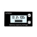 SUPNOVA DC 8-100V Battery Capacity Indicator Voltmeter Voltage Gauge,Style:, White, White + Alarm + Temperature, Blue, Blue +Alarm + Temperature White