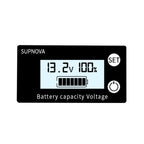 SUPNOVA DC 8-100V Battery Capacity Indicator Voltmeter Voltage Gauge,Style:, White, White + Alarm + Temperature, Blue, Blue +Alarm + Temperature White