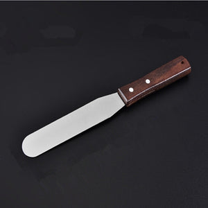 6 inch wooden handle straight spatula