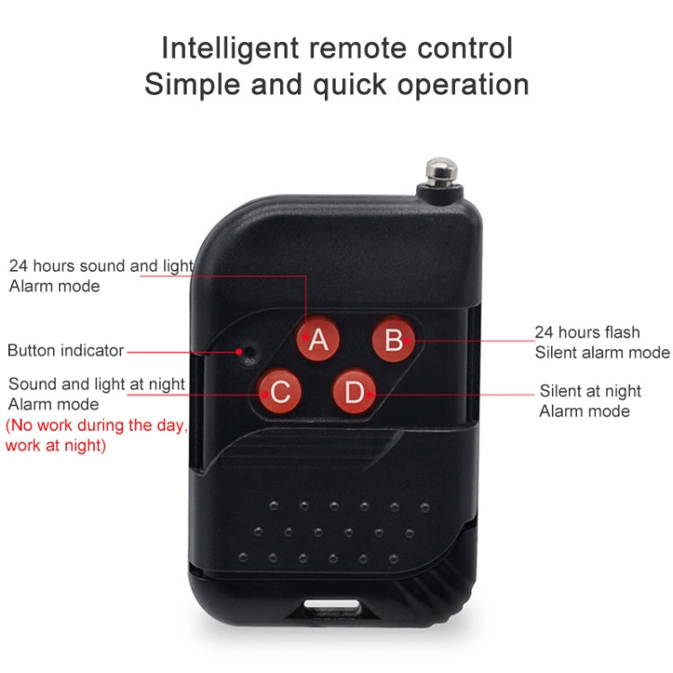 N911F 129dB Wireless Remote Control Solar Human Body Induction Sound Light Alarm, N911F – Waterproof