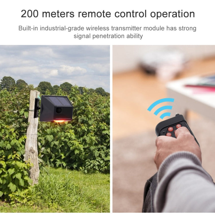 N911F 129dB Wireless Remote Control Solar Human Body Induction Sound Light Alarm, N911F – Waterproof