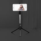 Bluetooth Tripod Selfie Stick Live Mobile Phone Holder, Black, White, Pink Black