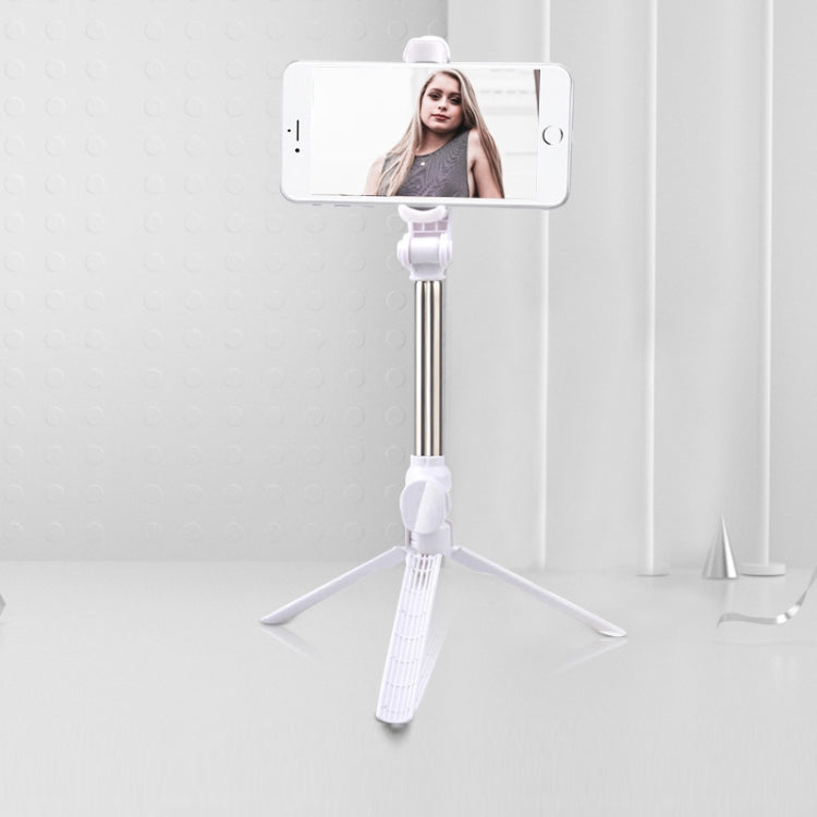 Bluetooth Tripod Selfie Stick Live Mobile Phone Holder, Black, White, Pink White
