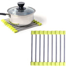 MS-202 Home Kitchen Stainless Steel Non-Slip Anti-Scalding Placemat Folding Heat Insulation Pot Mat, Color Random Delivery, MS-202 Random Color MS-202 Random Color