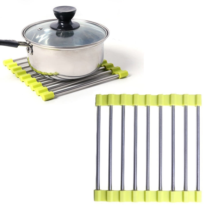 MS-202 Home Kitchen Stainless Steel Non-Slip Anti-Scalding Placemat Folding Heat Insulation Pot Mat, Color Random Delivery, MS-202 Random Color MS-202 Random Color