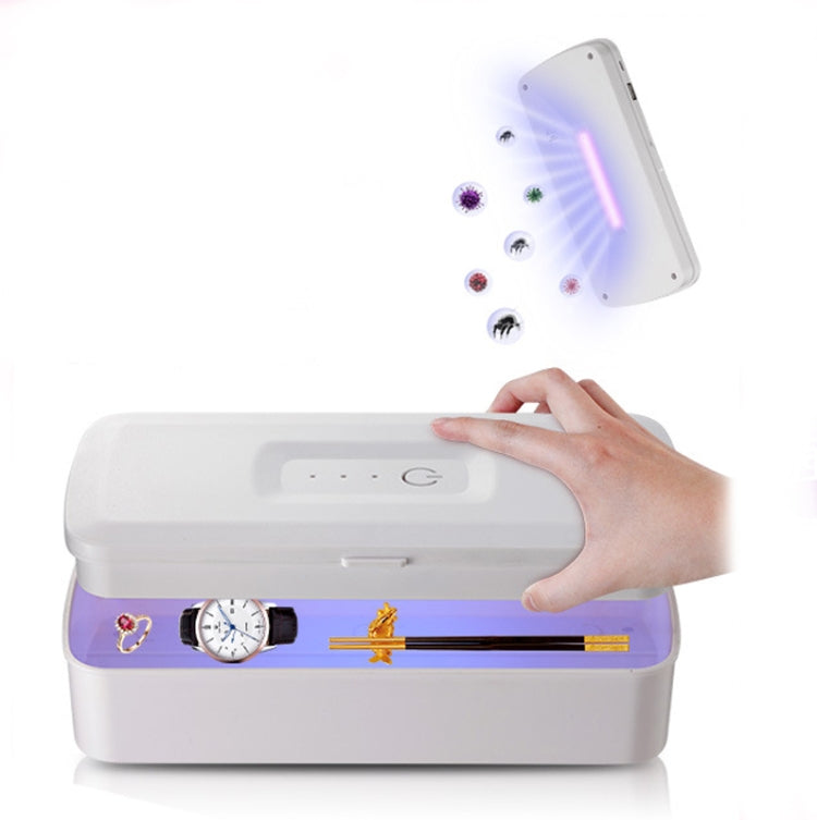 907 Mobile Phone Sterilization Box Ultraviolet Handheld Sterilizer Multifunctional Intelligent Sterilization Machine, White, Pink White