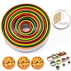 12 in 1 Stainless Steel Biscuit Cutting Set Fondant Biscuit Mold Round Cake Baking Mold, Color Mold(12 in 1)
