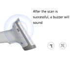 Deli 14950 One-Dimensional Two-Dimensional Scanner Supermarket Catering Scanning Gun, Wired (White), Wireless (White)