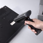 Deli 14950 One-Dimensional Two-Dimensional Scanner Supermarket Catering Scanning Gun, Wired (White), Wireless (White)