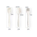 3 in 1 Kitchen Pancake DIY Baking Tools Set Color Grain Barbecue Brush + Butter Spatula + Spatula Set, White