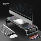 ICE COOREL T1 Monitor Increased Rack Foldable Laptop Stand With RGB Lighting & 4xUSB Expansion Interface – Durable Build, Easy to Use
