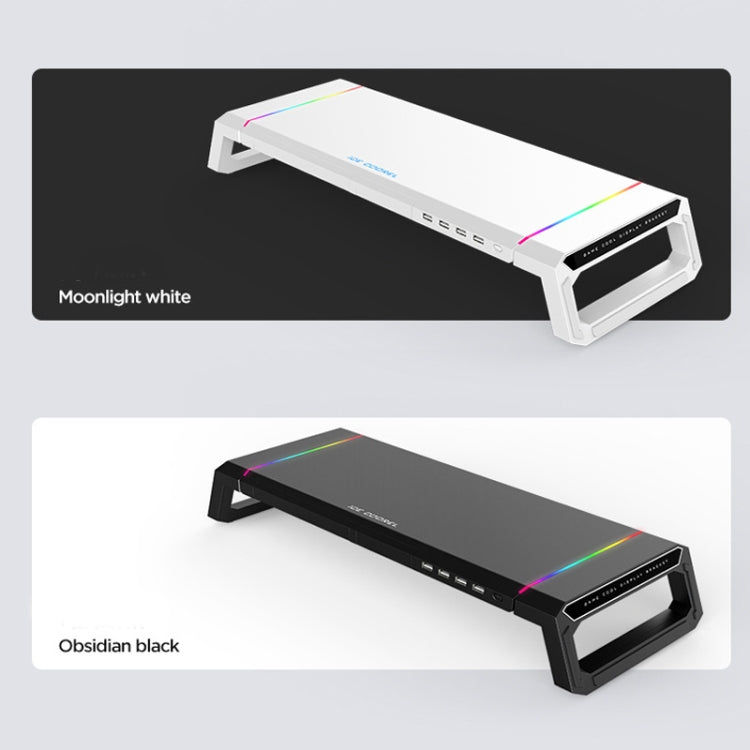ICE COOREL T1 Monitor Increased Rack Foldable Laptop Stand With RGB Lighting & 4xUSB Expansion Interface – Durable Build, Easy to Use